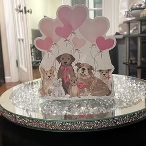 New Eccolo wooden valentines dog puppy heart balloons house decor decoration